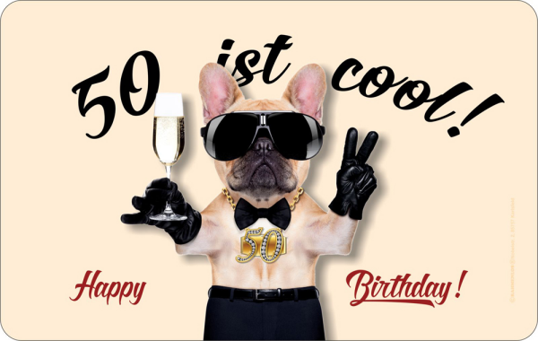 Birthday / Geburtstag - Frühstücksbrettchen - 50 ist cool Frühstücksbrettchen