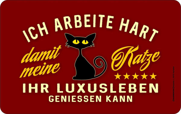 Luxusleben Katze - Frühstücksbrettchen - Resopal Brettchen