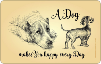 Hunde - Frühstücksbrettchen - Dog makes you happy