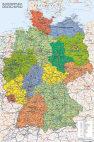 Landkarten  - Poster - Germany Map + 1 Ü-Poster der...