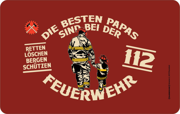 Bester Papa - Frühstücksbrettchen - Feuerwehr