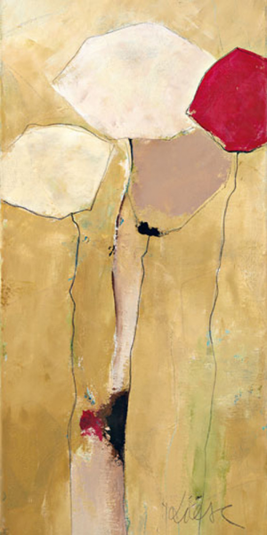 Strunk, Anne L. White flowers with red 2 Giclee-Druck