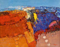 Madjid Dorf am Felsen Giclee-Druck