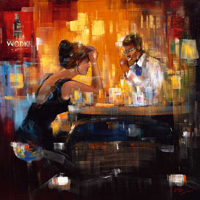 Madjid Bar Scene I Giclee-Druck