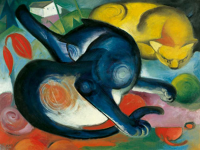 Marc, Franz Zwei Katzen, blau und gelb Giclee-Druck