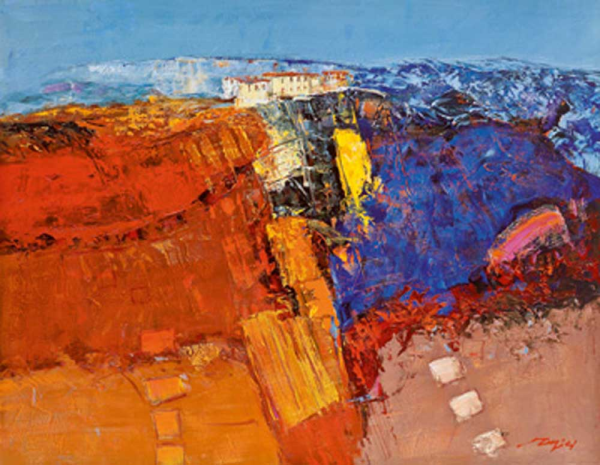 Madjid Dorf am Felsen Giclee-Druck