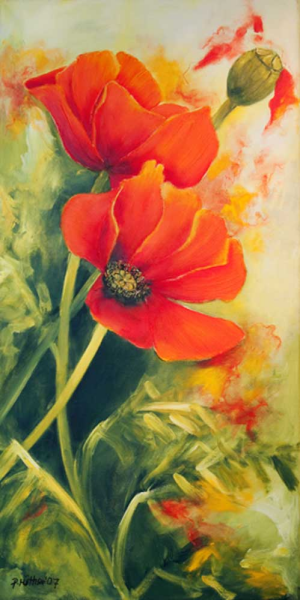Rüther, Petra Mohnblüten I Giclee-Druck