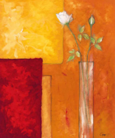 Gohn, Günter Rosen auf warmem Rot Giclee-Druck