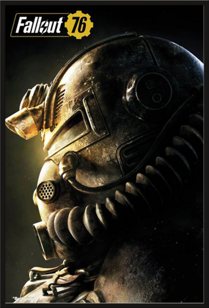 Fallout - Poster - 76 - T51b + Wechselrahmen, Shinsuke® Maxi Kunststoff schwarz, Acryl-Scheibe