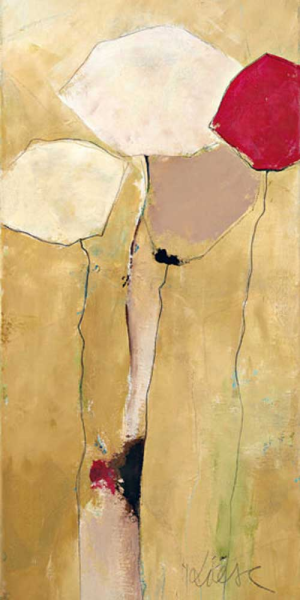 Strunk, Anne L. White flowers with red 2 Giclee-Druck