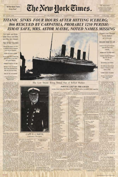 MB 37 - Titanic - Poster - Newspaper