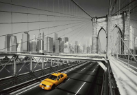 New York - Poster - Yellow Cab colourlight Brooklyn