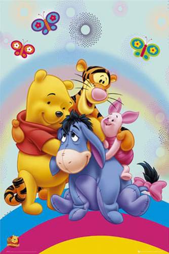 Winnie The Pooh Rainbow Hug Poster