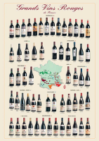 Poster - Educational - Bildung - Grands Vins Rouges de France Französiche Weine