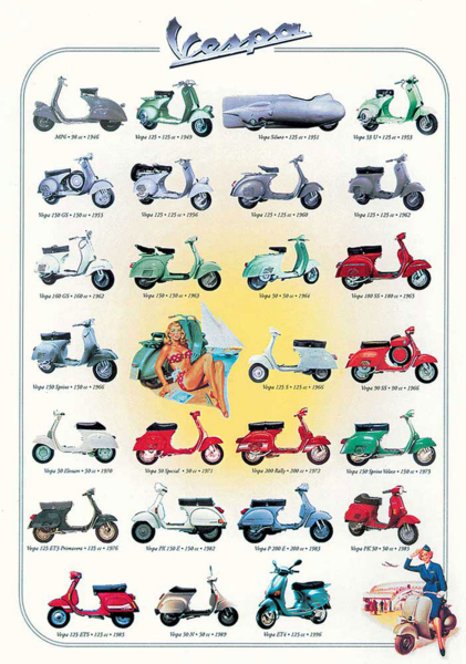 Poster - Educational - Bildung - Vespa Evolution Motor Roller