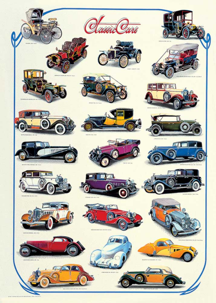Poster - Educational - Bildung - Evolution Klassische Autos