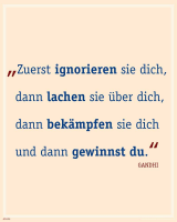 Motivational - Poster - Erst lachen sie über dich - M.Gandhi