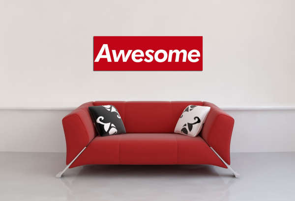 Awesome - Poster - Wandposter roter Hintergrund