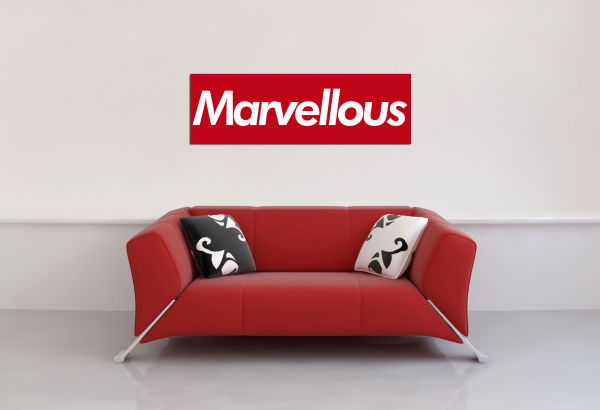 Marvellous - Poster - Wandposter roter Hintergrund