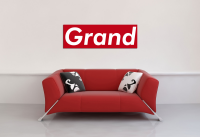 Grand - Poster - Wandposter roter Hintergrund