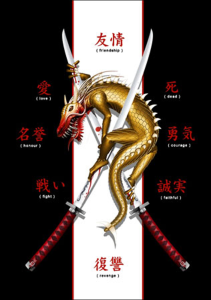 Dragon - Poster - Samurai Swords