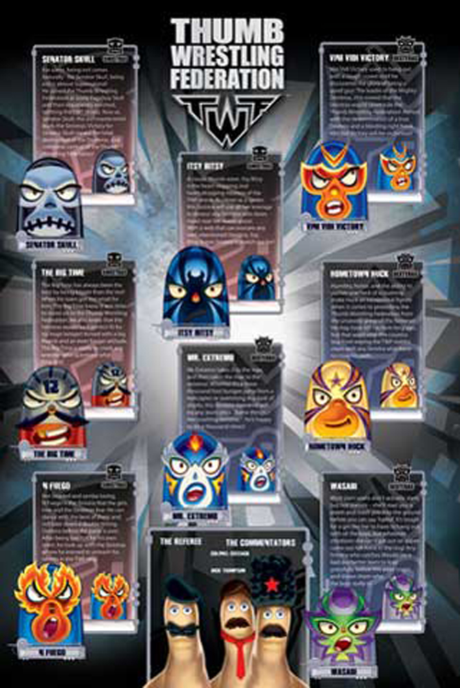 Thumb Wrestling Federation - Poster - TWF- Characters, 14,58