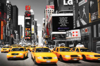 New York - Poster - Time Square - Yellow Cabs Day Version 2