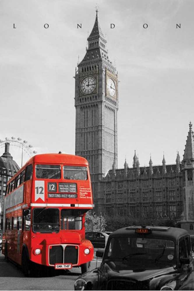 London - Poster - Westminster colourlight Red Bu Version 2