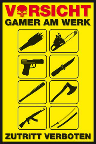 Gaming - Poster - Gamer am Werk - Waffen
