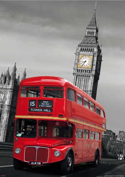 London - Poster - 60x80 Red Bus