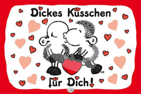Sheepworld - Poster - Dickes Küsschen