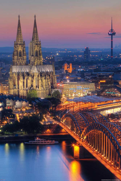 Deutsche Städte - Poster - Kölner Dom - Nacht