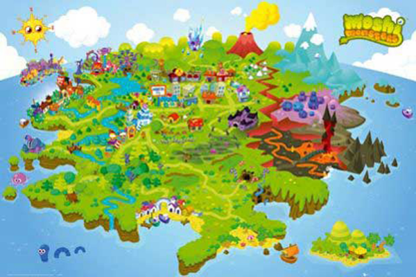 Moshi Monsters - Poster - Weltkarte