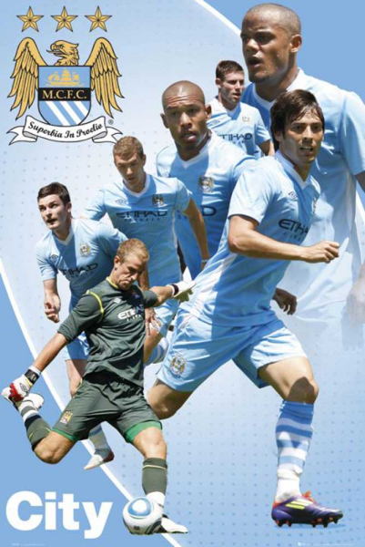 Fussball - Poster - Manchester City Players 11/12