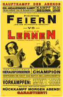 Feiern vs. Lernen - Poster - Boxkampf + Zusatzartikel