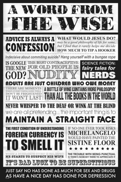 A Word from the Wise - Poster - Zitate