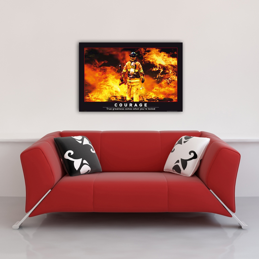 Motivational - Poster - Courage Firefighter, 14,98