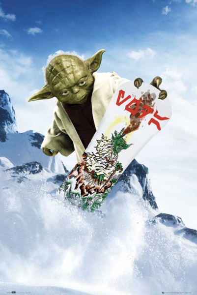 Star Wars - Poster - Yoda - Snowboarding