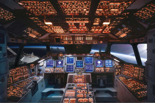 Educational - Bildung - Poster - Space Shuttle Cockpit Columbia Raumschiff