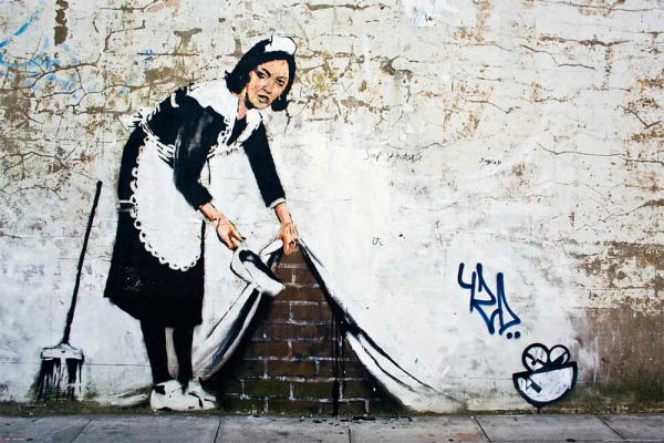 Banksy - Poster - Cleaning Maid - Graffitti