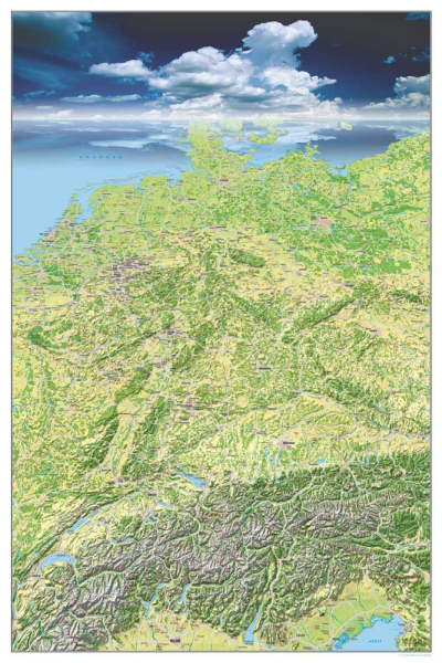 Landkarten  - Poster - Deutschland - Panoramakarte
