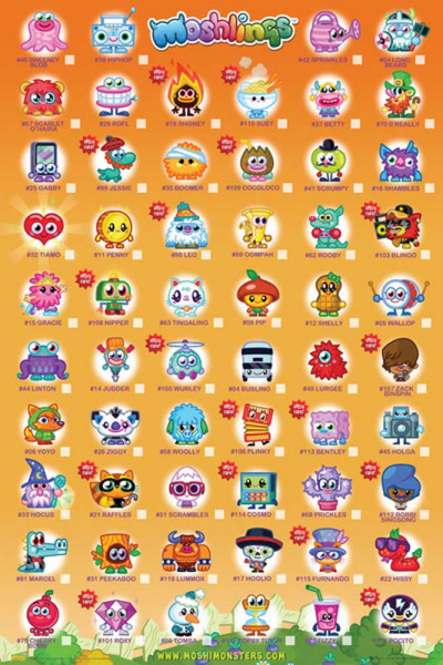 Moshi Monsters - Poster - Tick Chart 2