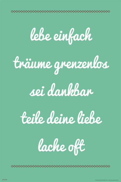 Motivational - Poster - Lebe einfach, träume grenzenlos…