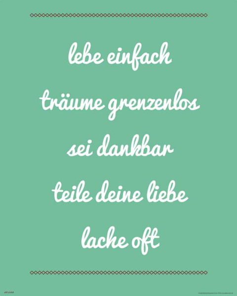 Motivational - Poster - Lebe einfach, träume grenzenlos…