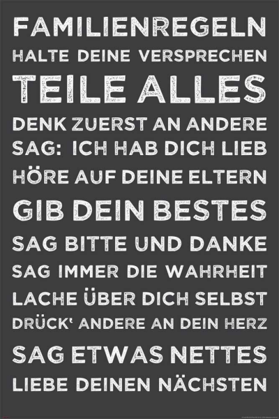 Motivational - Poster - Familienregeln