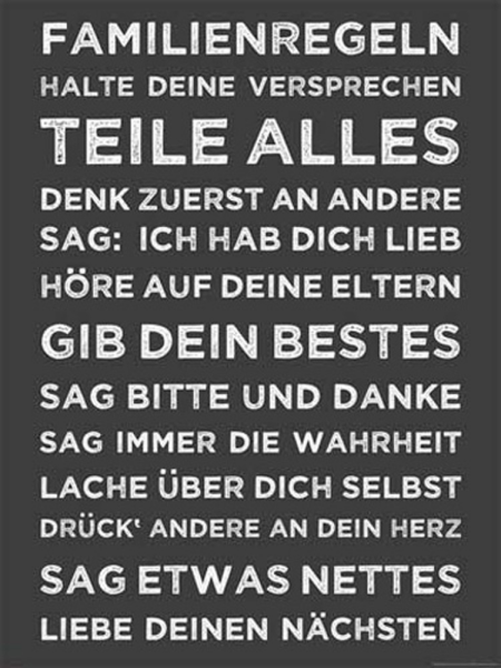 Motivational - Poster - Familienregeln