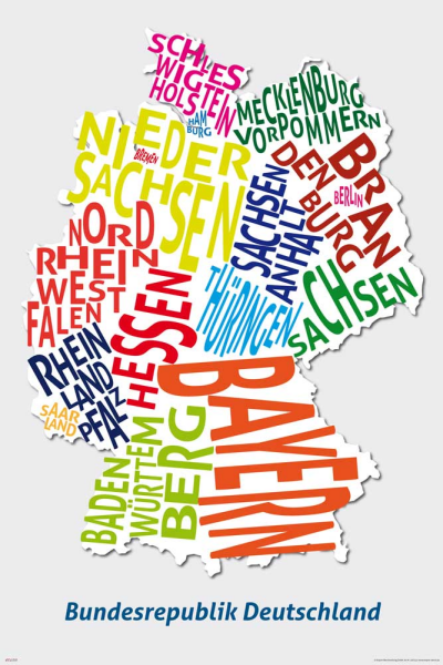 Landkarten  - Poster - Buchstabenkarte Deutschland