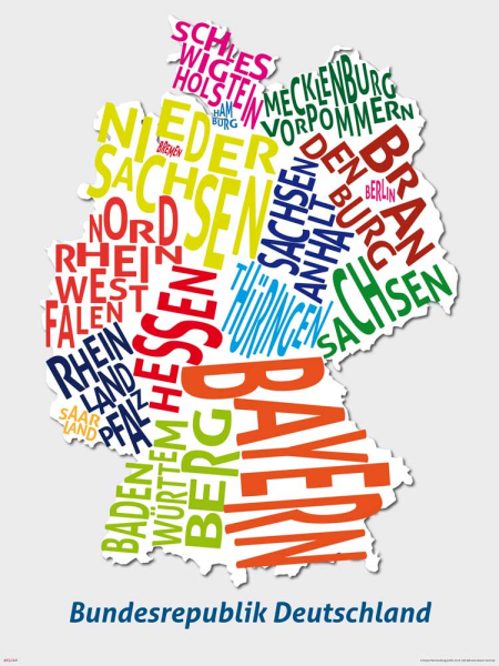 Landkarten  - Poster - Buchstabenkarte Deutschland