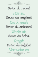 Motivational - Poster - Bevor du redest, Hör zu