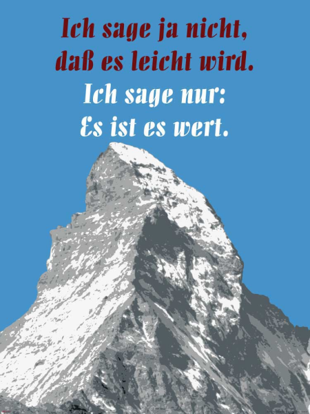 Motivational - Poster - Ich sage ja nicht daß es leich wird #2
